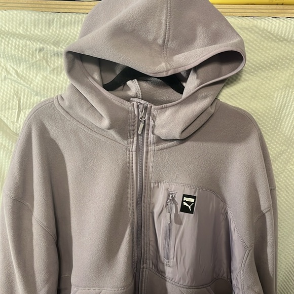 Puma Jacket Women’s Large Light Purple Polar Fleece Hooded Winter Coat. - Picture 5 of 7